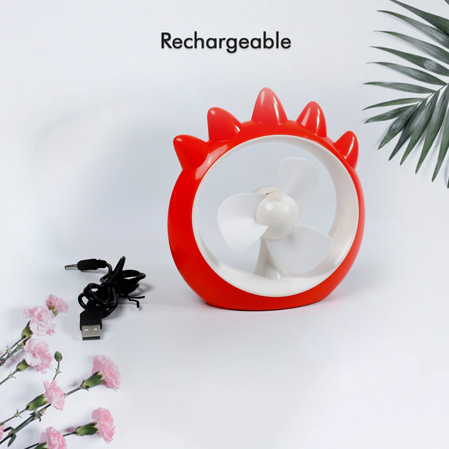 Mini Desktop Fan Rechargeable Table Fan Handheld Fan Usb Fan Desk Fan Cooling Fan For Home  Office  Car  Multi Use Fan (Battery Not Include)