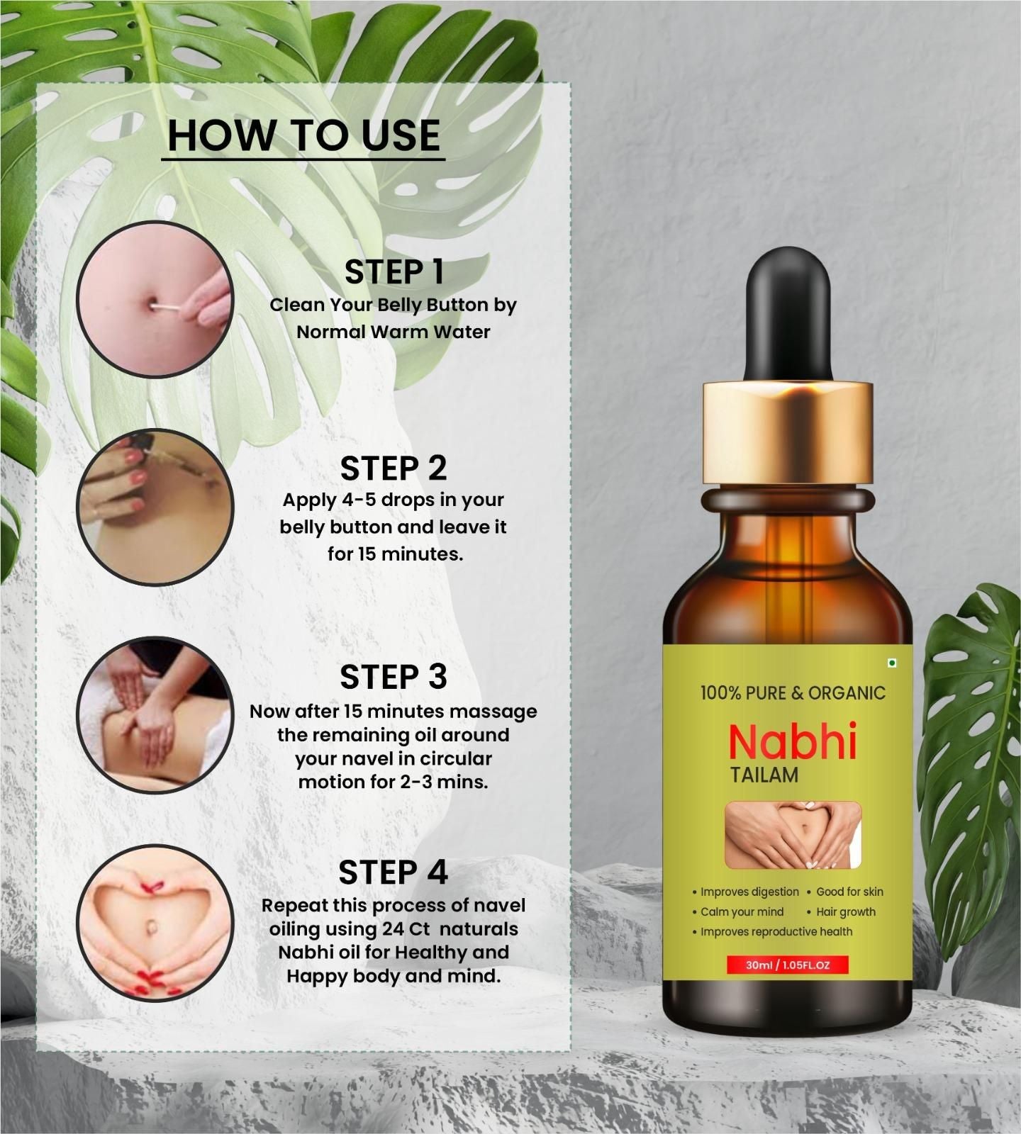 Nabhi Touch Ayurvedic Relief Oil For Belly