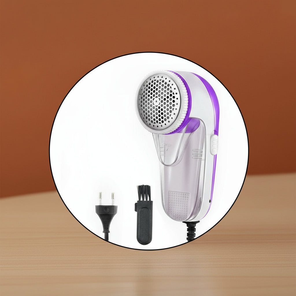 Handheld hair dryer with attachments on a brown background