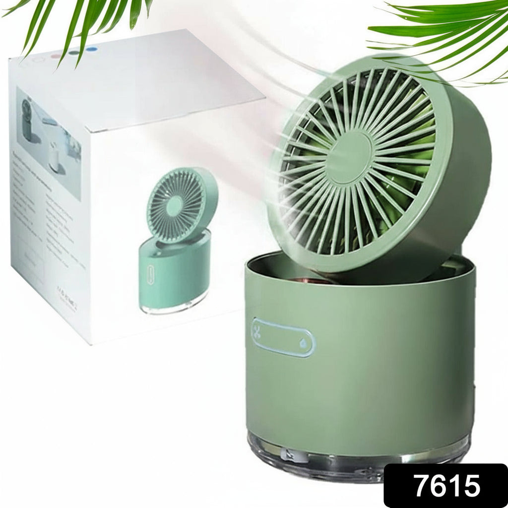 Mini Desktop Cooling Fan Automatic Shaking Head Rotating Spray Humidifier Fan Water Cooling Small Fan Desktop Mini Air Conditioning Fan With Small Water Tank (Battery Not Include)