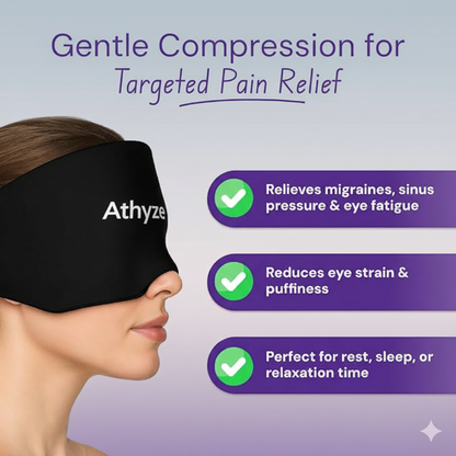 Migraine Relief Head Cap with Gel Pad | Eye Strain & Tension Headache Cooling Mask | Full Head Compression Therapy