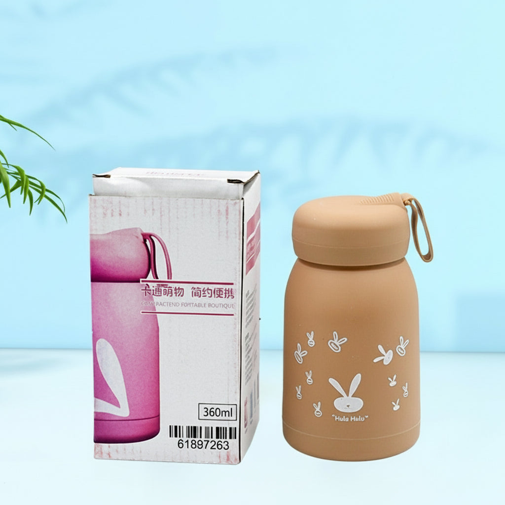 Cute Water Bottle For Kids - 330 Ml Cute Bunny Water Bottle  Cute Rabit Print Water Bottle For Boys And Girls  Kids Return Gift  Water Bottle Sipper  Insulated Water Bottle