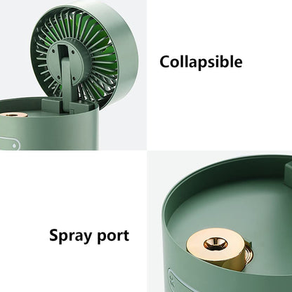Mini Desktop Cooling Fan Automatic Shaking Head Rotating Spray Humidifier Fan Water Cooling Small Fan Desktop Mini Air Conditioning Fan With Small Water Tank (Battery Not Include)