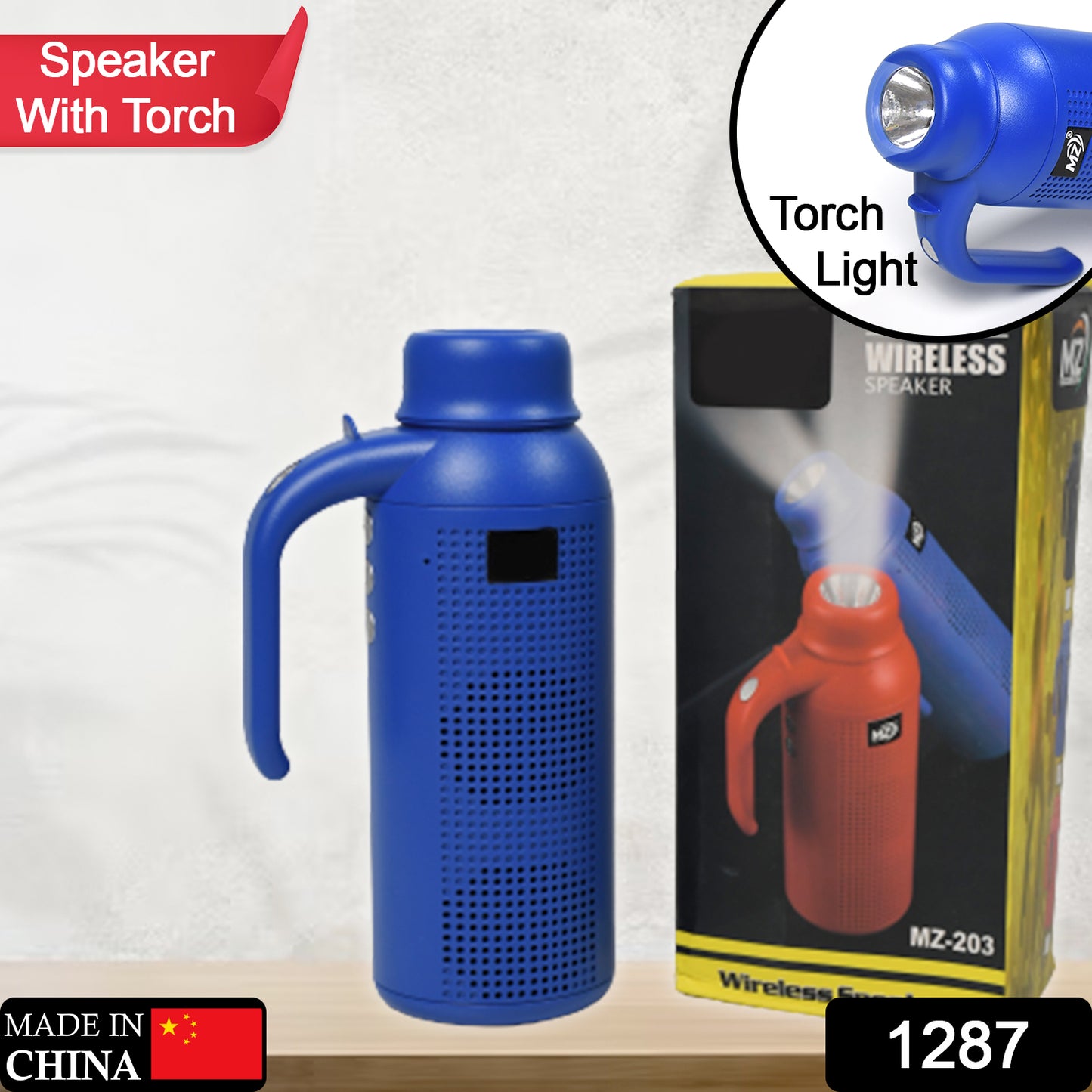 Smart Bluetooth Speaker With Torch Light Wireless Bluetooth Speaker Night Flash Light Speaker