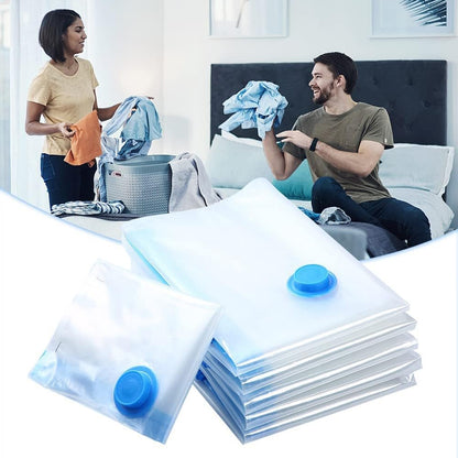 Vacuum Storage Bags With Suction Pump  Shirt Clips - Vacuum Bags - Big Capacity Vacuum Seal Bags For Travel Clothes Blankets Pillows Compression Bags Space Saver Vacuum Storage Bags