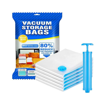 Vacuum Storage Bags With Suction Pump  Shirt Clips - Vacuum Bags - Big Capacity Vacuum Seal Bags For Travel Clothes Blankets Pillows Compression Bags Space Saver Vacuum Storage Bags