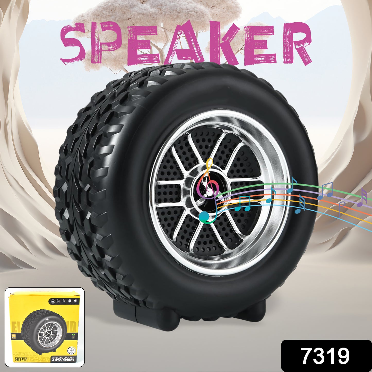 Portable Tyre  Wheel Shape Wireless Bluetooth Speaker