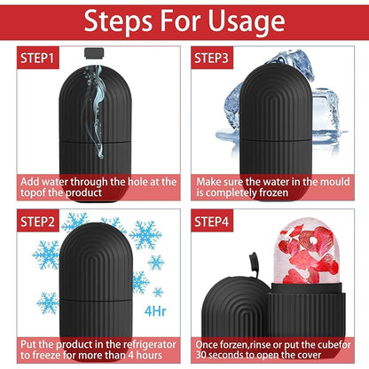 Face Ice Roller  Ice Roller For Face  Ice Roller For Face Massager  Face Ice Treatment Reduce Face Swelling And Under Eye Puffiness (Black)